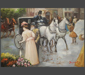 Картина "Бульвар" без рамы, 50х70 см, Bertozzi Cornici