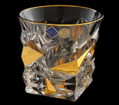 Набор стаканов для виски "Glacier" голд, 6 шт, хрусталь, Bohemia Jihlava