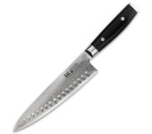 Нож Сантоку 20 см, с углублениями на лезвии, (69 слоев) серия Ran, дамасская сталь, Yaxell
