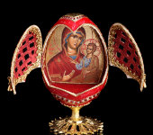 Яйцо-икона Божья матерь, красное, Credan S.A., 350085