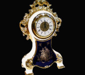 Часы, белые с синим рисунком, 40 см, Bruno Costenaro