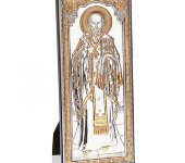 Декоративное панно "Николай Чудотворец", цвет: серебрянный с золотым, 8х18 PD210/19N
