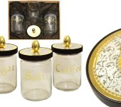 Набор из 3-х банок для сыпучих продуктов "Dubai Gold/Silver", Giorinox Набор из 3-х банок для сыпучих продуктов "Dubai Gold/Silver", Giorinox
