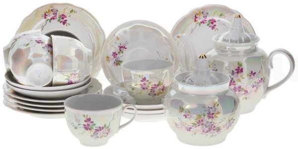 Чайный сервиз 20/6 "Гранатовый - Багульник", Дулёвский фарфор item