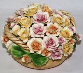 Декоративная корзина с розами, Artigiano Capodimonte 