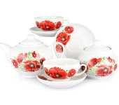 Чайный сервиз 14/6 "Дачный - Маки", Дулёвский фарфор