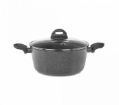 Кастрюля с крышкой, 2,1 л, диам. 20 см, выс. 10,5 см, для инд. плит, алюм. с каменным покр., ручки-бакелит Кастрюля с крышкой, 2,1 л, диам. 20 см, выс. 10,5 см, для инд. плит, алюм. с каменным покр., ручки-бакелит