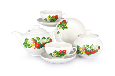 Чайный сервиз 14/6 "Дачный - Цветущая земляника", Дулёвский фарфор item
