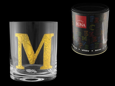Стакан для виски (1 шт) Азбука Буква "M", Rona item