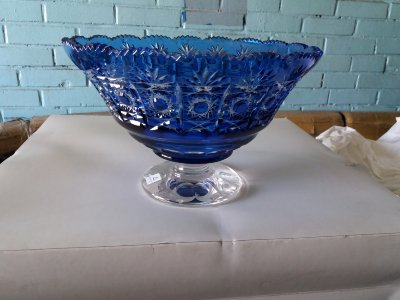 Салатник на ножке "Дрезден", 2380/31, голубой, Arnstadt Kristall item