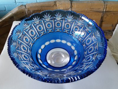 Салатник на ножке "Дрезден", 2380/31, голубой, Arnstadt Kristall item