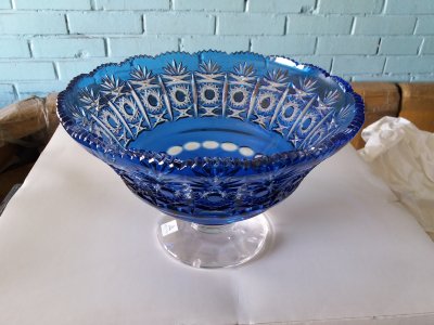 Салатник на ножке "Дрезден", 2380/31, голубой, Arnstadt Kristall item