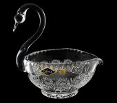 Конфетница-Лебедь 14 см, хрусталь, Aurum Crystal