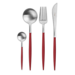 Набор столовых приборов 24/6, с красными ручками "GOA matte red", Cutipol item