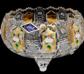 Салатник на ножках 13 см, хрусталь с лепкой, Aurum Crystal