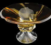 Салатник на ножке 30.5 см "Оклахома" амбер, Aurum Crystal s.r.o.