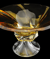Салатник на ножке 30.5 см "Оклахома" амбер, Aurum Crystal s.r.o.