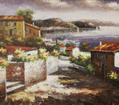 Картина без рамы "На берегу",  60х120 см, Bertozzi Cornici