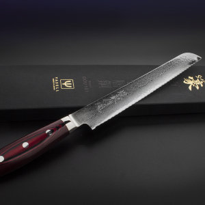 Нож для хлеба 23 см, серия "GOU 161" (161 слой) дамасская сталь, Yaxell item