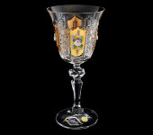 Бокалы для вина, 6 шт, хрусталь с лепкой, Aurum Crystal