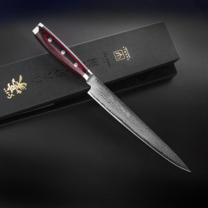 Нож для тонкой нарезки 25 см, серия "GOU 161" (161 слой) дамасская сталь, Yaxell item