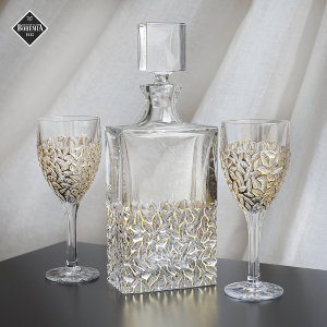 Штоф NICOLETTE "мрамор золотой", Bohemia Jihlava item