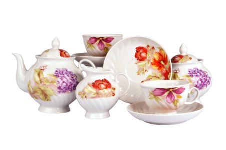 Чайный сервиз 15/6 "Голубая роза - Альпийские цветы", Дулёвский фарфор item