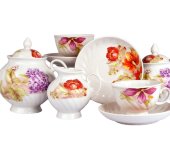 Чайный сервиз 15/6 "Голубая роза - Альпийские цветы", Дулёвский фарфор