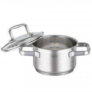 Кастрюля с крышкой , диаметр: 16 см, материал: нержавеющая сталь 18/10 item