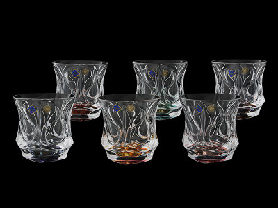 Стаканы для виски "Ocean" цветное дно 6 шт, Bohemia Jihlava item