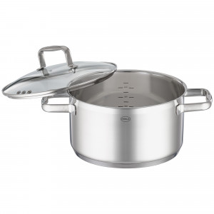 Кастрюля с крышкой , диаметр: 24 см, материал: нержавеющая сталь 18/10 item