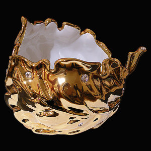 Ваза для фруктов "Лист", Swarovski, Bruno Costenaro item