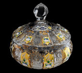 Доза с крышкой, хрусталь с лепкой, Aurum Crystal Доза с крышкой, хрусталь с лепкой, Aurum Crystal