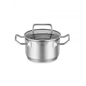 Кастрюля с крышкой , диаметр: 16 см, материал: нержавеющая сталь 18/10 item