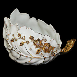 Ваза для фруктов "Лист", Swarovski, Bruno Costenaro item