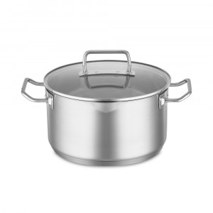 Кастрюля с крышкой , диаметр: 24 см, материал: нержавеющая сталь 18/10 item