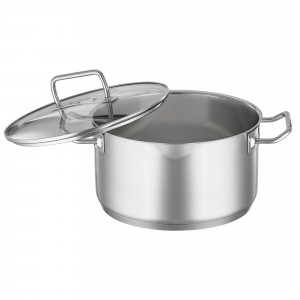 Кастрюля с крышкой , диаметр: 24 см, материал: нержавеющая сталь 18/10 item
