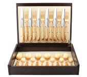 Набор столовых приборов 24/6 "Mithos Gold" матовый, Cutipol