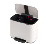 Мусорный бак BO PEDAL BIN двухсекционный белый, 11+23л, 121142, Brabantia