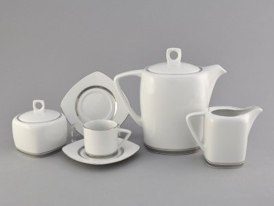 Кофейный сервиз 15/6 Бьянка "Отводка платина", 0011, Leander item