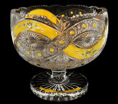 Салатник на ножке 29 см, хрусталь с лепкой, Aurum Crystal