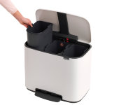 Мусорный бак BO PEDAL BIN трёхсекционный белый, 3х11л, 121005, Brabantia