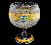 Салатник на ножке 20 см, хрусталь с лепкой, Aurum Crystal