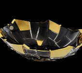Салатник "Crack Gold" 38 см, хрусталь, Bohemia Jihlava