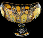 Ваза для фруктов 30 см, хрусталь с лепкой, Aurum Crystal