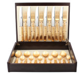 Набор столовых приборов 24/6 "Line Gold" матовый, Cutipol