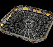 Блюдо хрустальное с лепкой, Aurum Crystal