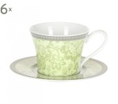 Набор чайных пар на 6 персон "Монтра зеленый", Royal Bone China Набор чайных пар на 6 персон "Монтра зеленый", Royal Bone China