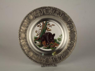 Тарелка настенная "Wildschwein Охота - Кабан", олово, 11768, Artina item