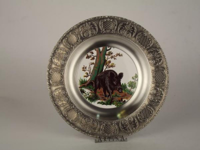 Тарелка настенная "Wildschwein Охота - Кабан", олово, 11768, Artina item